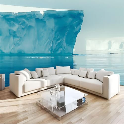 JEDTAKCT Papel Tapiz Fotográfico Glaciares Naturales Paisajes Polares 260X175Cm Seda Fondo De Pantalla Moderna Decoración De Pared Sala Cuarto Oficina Salón