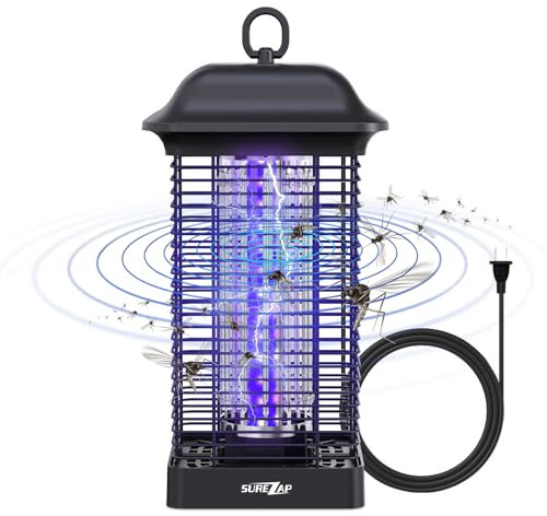 Tue Mouche Electrique - 4000V 15W Lampe Anti Moustique Efficace, sans Produits Chimiques, IPX4 Tueur d'Insectes Silencieuse, Anti Insectes Répulsif Portée 100m², pour Intérieur et Extérieur