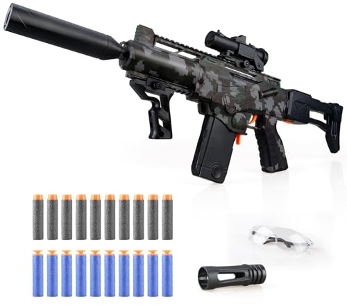 SK MISS Pistolet Jouet avec Balles en Mousse Souple, Pistolet éLectrique pour Enfants De 14+ Ans Et Plus Et Adultes, Cadeaux De NoëL, d'halloween Et D'Anniversairese