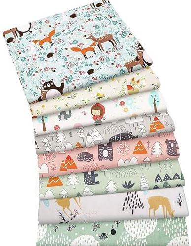 HOPEYMY26 8 Pièces Lot de Tissus pour Quilt,Tissus Couture,Tissus Coton Textile Patchwork,Lot de Tissus Patchwork pour Diy, Tissu à Coudre pour L'artisanat, Création, Couture