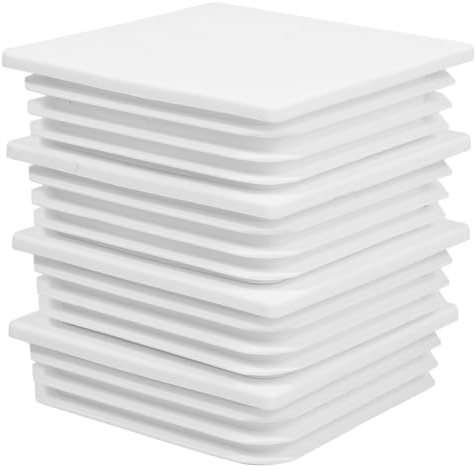 Healeved Tapas para Postes Cuadrados 100x100mm de Abs Blanco 4 Piezas Añaden Seguridad y Previenen Agua y Residuos para Barandillas en Exteriores