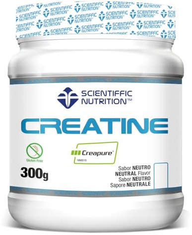 Scientiffic Nutrition - Creatine 100% Creapure, Creatina Monohidratada en Polvo para el Pre Entreno, Aumentar Masa Muscular y Resistencia, Gran Solubilidad - 300g