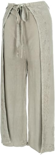 GURU SHOP Palazzohose, Langer Boho Hosenrock, Wickelhose, Sommerhose Beige - Modell 7, Damen, Synthetisch