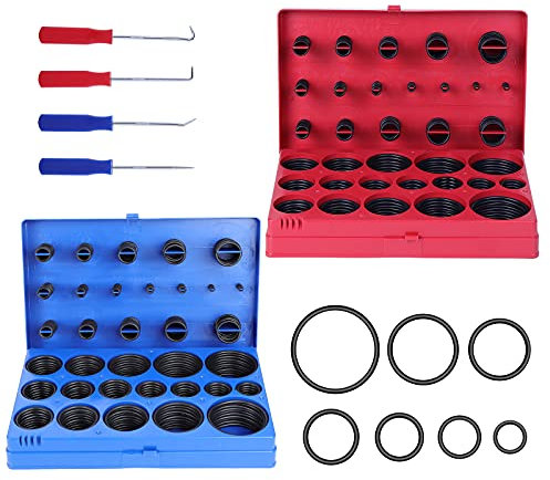 Knpwer 826 pezzi Kit assortimento O-Ring in 32 misure, strumento di tenuta assortito per idraulici, riparazione di rubinetti automobilistici con 4 plettri e ganci