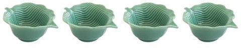 EASY LIFE Set di 4 ciotole da 10,5 x 8 cm, in porcellana, colore: verde chiaro