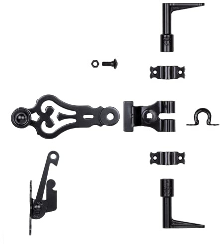 Alberts 308209 Zubehör-Set zur Sicherheits-Stange für Klappläden aus Rundstahl | galvanisch schwarz verzinkt