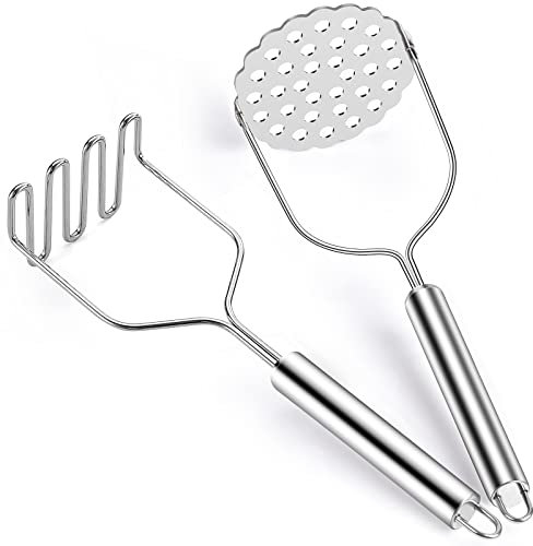 Schiacciapatate, Sopito Schiacciapatate 2 pezzi, in Acciaio Inox, Antiruggine, Lavabile in lavastoviglie, per Verdure e Frutta