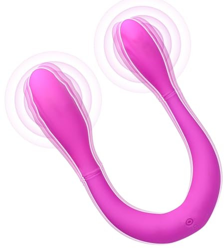 Paarvibrator Partner Vibratoren, Paarvibratoren Doppeldildo für Sie Klitoris und G-punkt Stimulator Silikon Paarvibrator Sexspielzeug mit 7 Vibrationsmodi für Frauen Lesben, Paar