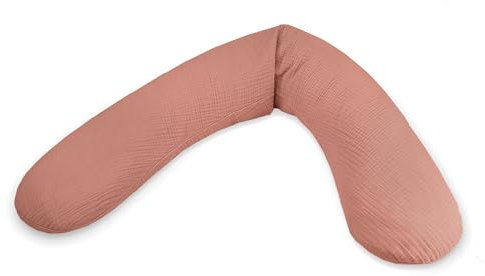 Theraline Ersatzbezug für Das Original Schwangerschaftskissen & Stillkissen, Stillkissen Bezug 190 cm, Musselin aus 100% Baumwolle, Farbe: Terra Cotta