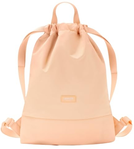 LARKSON Turnbeutel Damen & Herren Orange - No 7 - Rucksack Damen für Sport und Festival - Beutel Rucksack Klein mit Innentasche - Außentasche für Schnellzugriff