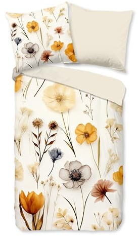 Good Morning Baumwoll-Bettwäsche 135x200 Lara Wiesenblumen Natur Ecru 33171