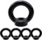 ORTAVA 5 tuercas anulares M6, tuerca de ojal de acero inoxidable, tuerca de ojo, ojales M6, acero inoxidable A2 V2A, óxido negro, para colgar y fijar