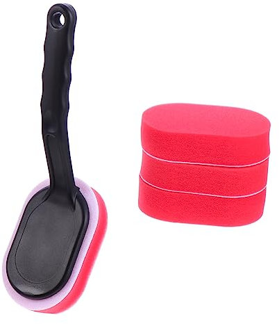 Alipis 5stücke Autoreifen-polierbürste Mit Griff Und Weichen Schwammbürstenköpfen Für Wachsanwendung Und Reinigung Von Autoreifen Und Fahrzeuginnenteilen