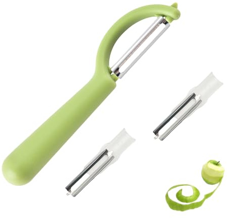 Pelador de pelador de papas para Tupperware, pelador de verduras, pelador para zurdos, pelador de espárragos, pelador de espárragos, acero inoxidable