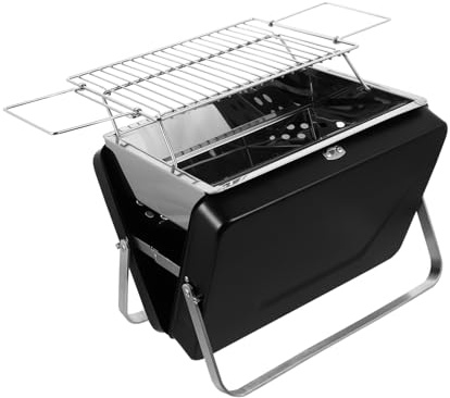 Kisangel Barbecue Portatile Valigetta in Resistente per Picnic e Giardino Facile da Montare con Gambe Pieghevoli per Attività all Aperto e Campeggio