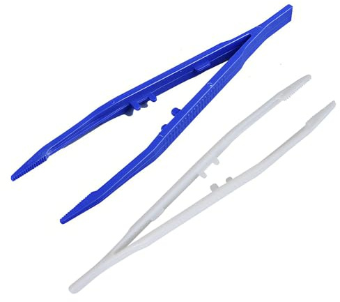 2 Pcs Reptiles Feeding Tweezers Plastic Tweezers Anti-Slip Reptile Feeding Tongs for Snakes Lizard Tortoise Gecko