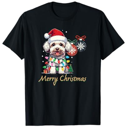 Felpa con Cappuccio Regalo di Natale Barboncino Maglietta