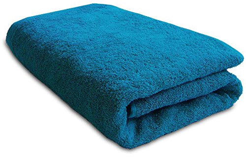 Lanudo® Luxus Duschtuch 600g/m² Pure Line 70x140 mit Bordüre. 100% feinste Frottier Baumwolle in höchster Qualität, Dusch-Handtuch, Badetuch, Badelaken. Farbe: Türkis