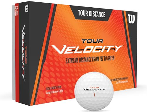 Wilson Unisex – Erwachsene TOUR VELOCITY DISTANCE 15-BALL WH Golfball, WHITE,