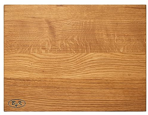 40x30x4 cm Schneidebrett aus Eichenholz | Antibakterielle Oberfläche | Geölt | Tranchierbrett | Küchenbrett | Hackbrett | Frühstücksbrett | Servierbrett | Brotbrett