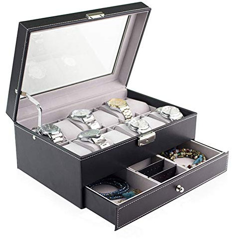 Grande confezione di gioielli e scatola di esposizione armadio cassettiera con fermagli, bracciale anello organizzatore custodia per il trasporto