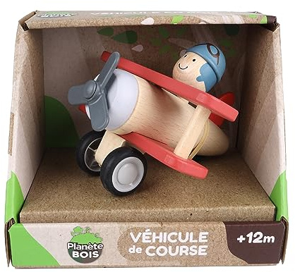 PLANÈTE BOIS Pacco Aerei-FSC-030197PA-12 pezzi-Multicolore-Legno-Gioco per Bambini-Aliante-Giocattolo Durevole-12 cm x 8 cm-A Partire dai 12 Mesi, 030197PA