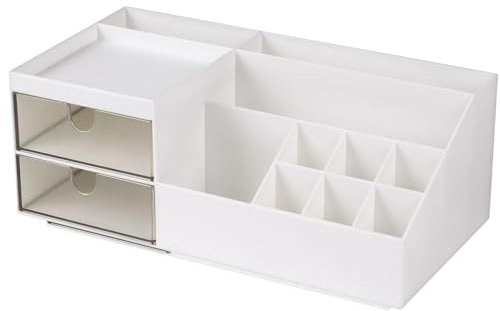URAQT Makeup Organizer Storage Drawers, Large Capacity Dressing Table Plastic Cosmetics Holder, Cosmetic Storage Box for Vanity, Bathroom, Bedroom, Multi-Use Cosmetic Organisers for Women