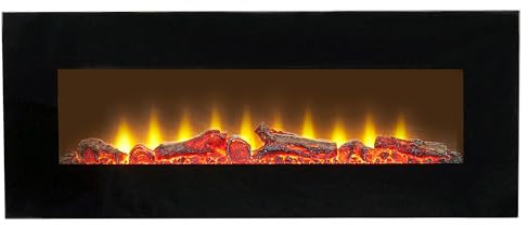 Sureflame WM-9331 - Chimenea eléctrica de pared con mando a distancia (107 cm), color negro
