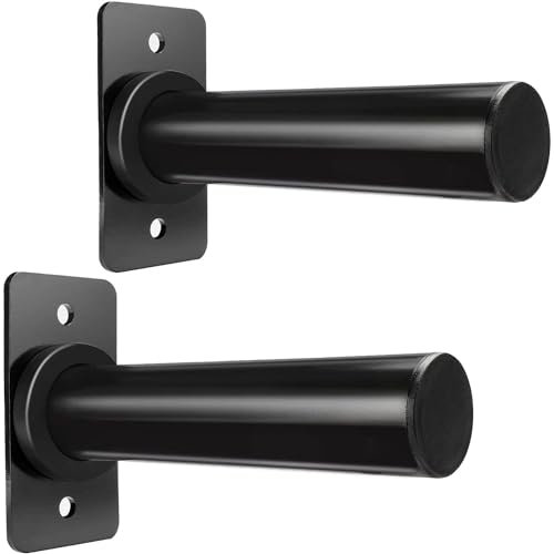 TOOSOAR® 2 Stück Wandmontiert Hantelscheibenständer, Schwarz, Legierter Stahl, Kompakt, Geteilter Rahmen, Hantelscheibenhalter zur Aufbewahrung von 5,1 CM Hantelscheiben