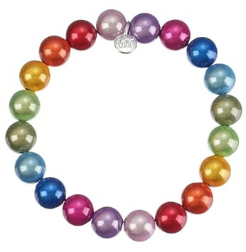 Leslii Reflective Pearls Perlen-Armband Magic 3D-Effekt (Rainbow Ø 14mm)