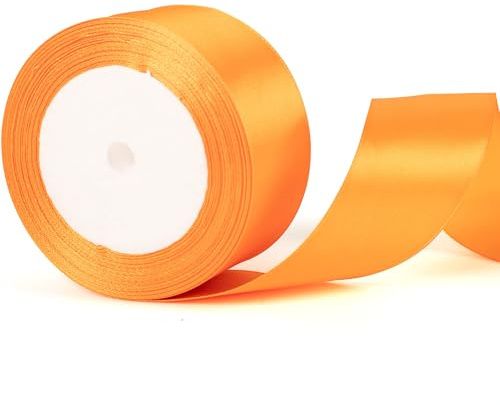 YAAVAAW Nastro Arancione Di Halloween Largo 40 Mm, Per Confezioni Regalo, Accessori Per Capelli, Bouquet, Decorazioni Per Matrimoni, Torte, Nastro Per Confezioni Regalo Di Halloween