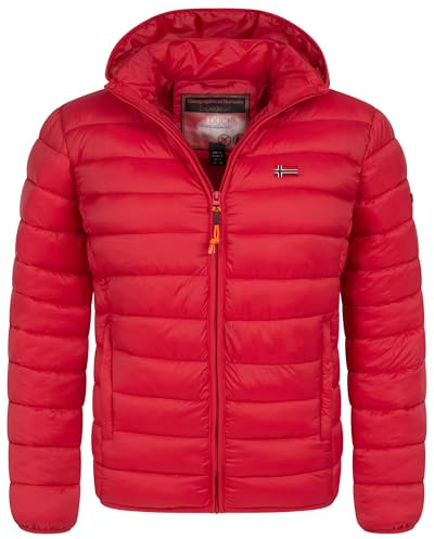 Geographical Norway Herren Winter Jacke warm gefüttert Parka Steppjacke Outdoor gesteppt, Farbe:Rot, Größe:3XL
