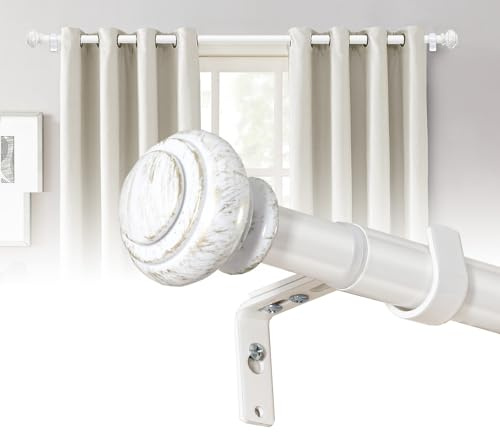 BellaHills Tringle à Rideau Extensible,Blanc 76-190cm,Double Pack,avec Supports Réglables, 25mm Diamètre,Pour Salon/Chambre