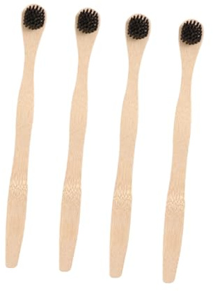 Healeved Tongue Scraper 4-Pack Oral Tools Tongue Cleaners with Nylon Brush Head for Effective Coating Removal Fresh Breath Lightweight and Portable 7.44In Length