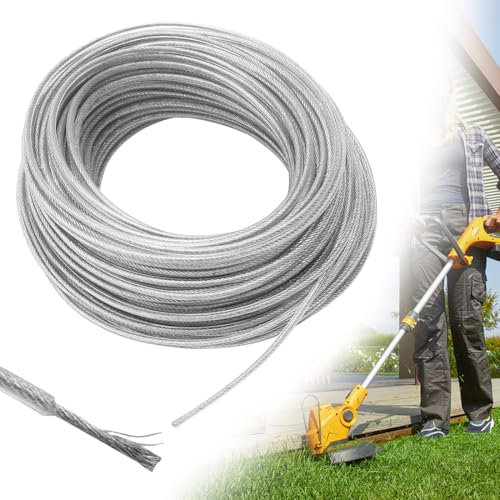 Yuragim Fil de coupe 2,4 mm x 30 m pour débroussailleuse - Fil d'acier universel - Fil en nylon - Fil de coupe pour débroussailleuse - Pour herbe et jardin