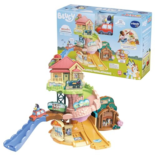 Vtech TUT TUT Baby Flitzer - Blueys Familienhaus – Interaktives Spielset mit Blueys Familienauto und vielen Spielmöglichkeiten – Für Kinder von 1-5 Jahren