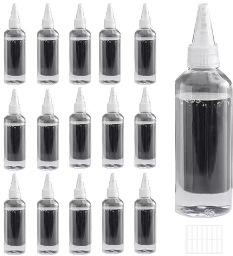 Ksnowqi 16 Pezzi Bottiglia Squeeze di Plastica, Squeeze Bottle 60ml, Biberon Cucina Piccoli, Trasparente Bottiglia Bottiglie da Spremere per Squeeze con Tappi, per Ketchup, Senape, Mayo