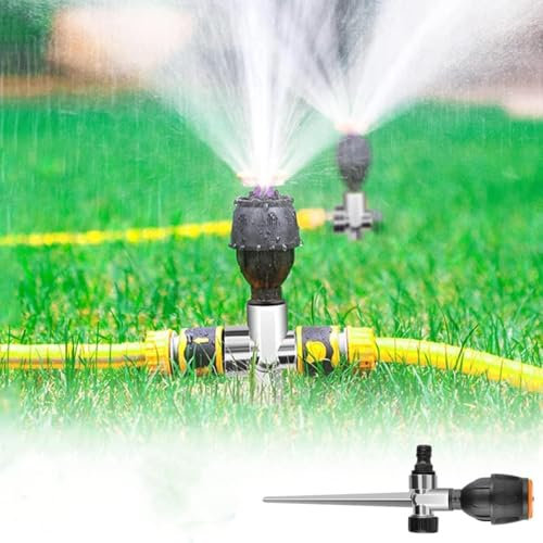 Rasensprenger Rotating Tripod Sprinkler Impulsregner Mit Stativ, 360 Grad Automatisch Rotierende Bewässerungssprinkler Teleskopstativsprinkler Für Große Flächen, Hof, Garten(B)