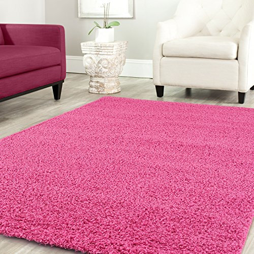 Shaggy Teppich Farbe Hochflor Langflor Teppiche Modern Uni Farben, Farbe:Pink, Maße:160x220 cm