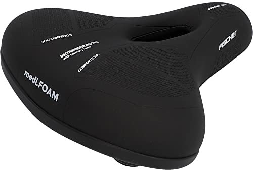 FISCHER Fahrrad Sattel City Memory Foam R.e.Med, Fahrradsattel für City Fahrrad, besonders leicht, extrem bequem, Schwarz