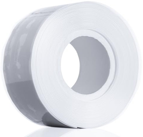 YoiYee White Self-Amalgamating Tape - Waterproof Self-fusing Silicone Rubber for Plumbing, Leak Stop, Pipe Sealing, Hose Repair, and Electrical Insulation - 3m x 25mm