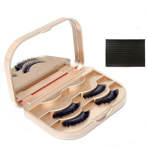 Eyelashes Storage Case Holder Box-Fake Eyelash Packing Travel Storage Case Make Up Eyelashes Box (Gold)
