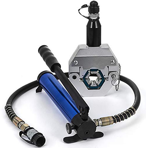 VEVOR Piegatore per Tubo Flessibile Idraulico Manuale FS-7842B, per Tubi # 8, 10, 12, Pinze di Piegatore in Alluminio, Pinza Crimpatrice Con 7 Set di Matrici, Pressa Piegatrice Idraulica Manuale