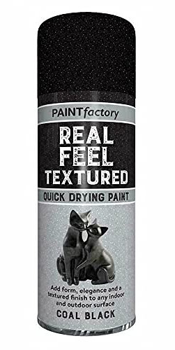 Paint Factory Real Feel Textured Quick Drying Spray Paint 400ml Coal Black