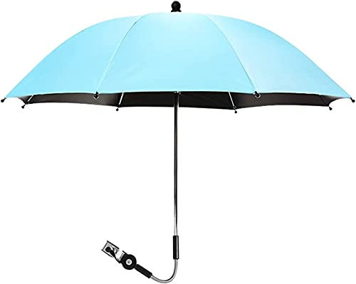 Barnvagn Parasoll Solskydd-barnvagn Paraply, 50+UV-skydd Paraply, 75 Cm Diameter Parasoll Paraply För Barnvagn, Barnvagn, Barnvagn, Barnvagn Sol Parasoll Med Justerbar Fästklämma (Color : Blue, Size