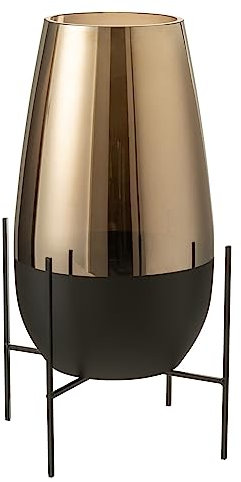 J-Line Vase Milan Verre Or/Noir