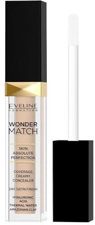 Eveline Cosmetics Wonder Match Flüssiger Concealer Nr. 05 Porcelain - Feuchtigkeitsspendend & Anti-Aging mit Hyaluronsäure, Thermalwasser & Amazonischer Tonerde