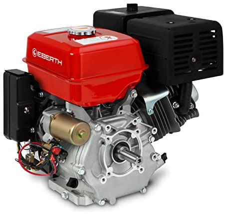 EBERTH 15 PS 11,03 kW Benzinmotor mit 25 mm Ø Welle, E-Start, 17ah 12V Batterie, Standmotor Kartmotor Antriebsmotor mit Ölmangelsicherung, 4-Takt 1 Zylinder Benzin Motor, 420 ccm Hubraum, luftgekühlt