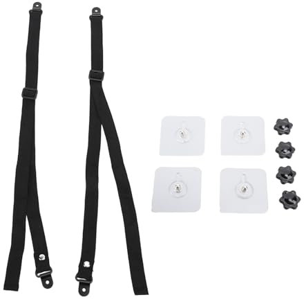 CDQL 2 Stück Verstellbare Sicherheitsgurte für TV-Möbel, Anti-Kipp-Gurte – Selbstklebende Anti-Kipp-Möbelanker Zur Babysicherung – Befestigung von Flachbildschirmen Am Wandschrank,