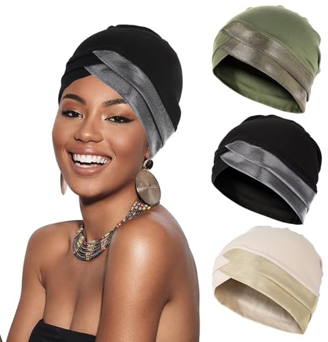XEPST 3 Piezas Mujer Hijab Undercap, Turbantes para Mujer, Gorros Oncologicos para mujer, Islámico Musulmán Interior Hijab Gorra Turbante Forrados Tapa Interior